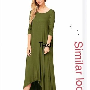 Green high low dress